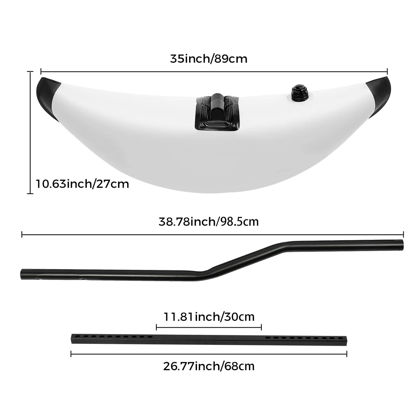 Inflatable Kayak Outrigger Stabilizer Floats Kayak Canoe Buoyancy Floats PVC Float Cylinder with Adjustable Aluminum Alloy Rods Dual Valve Float Stabilizer System for Fishing Kayak Canoe Paddling Boat Balance