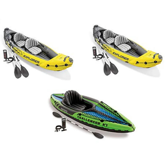 2-Person Inflatable Kayak with Oar and Pump in Blue for Outdoor Water Sports Durable PVC Material Compact Storage and Easy Setu