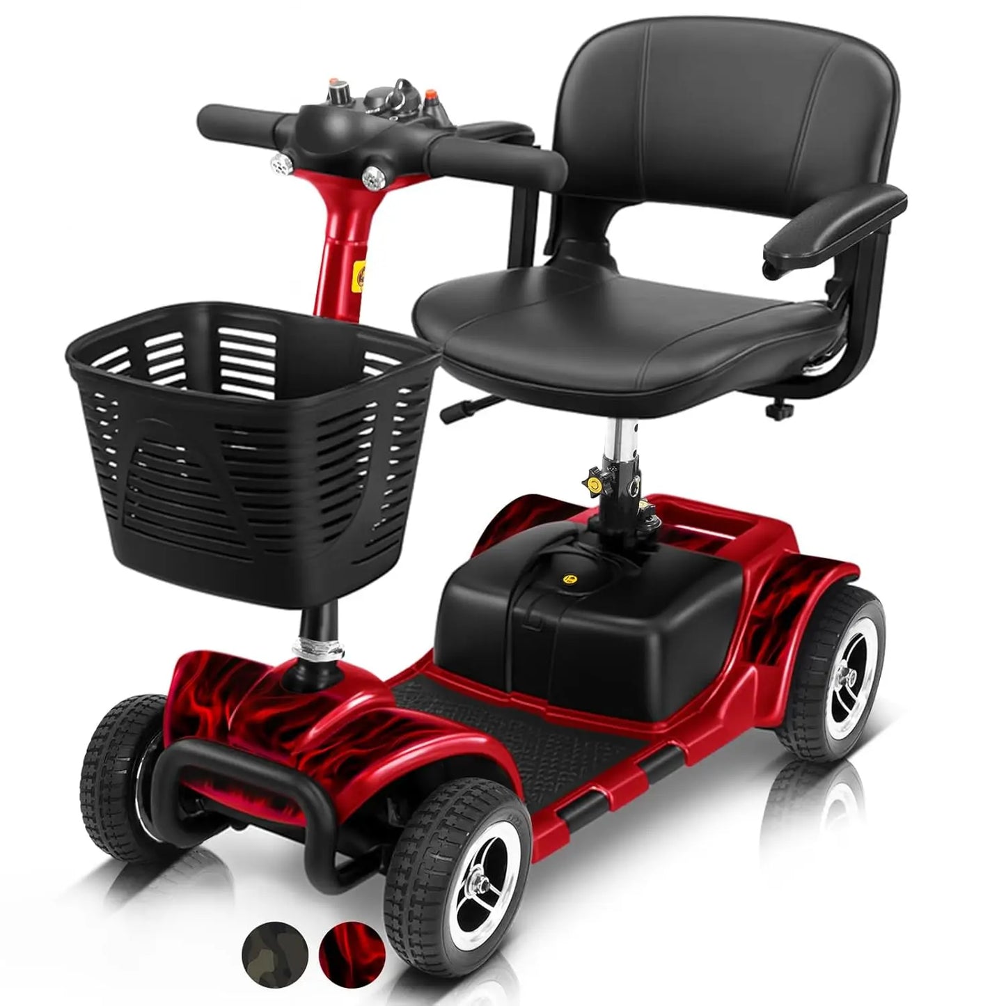 Electric 4-Wheel Mobility Scooter Heavy Duty Compact Wheelchair Device for Adult Travel Customized Portable Mobility Scooter
