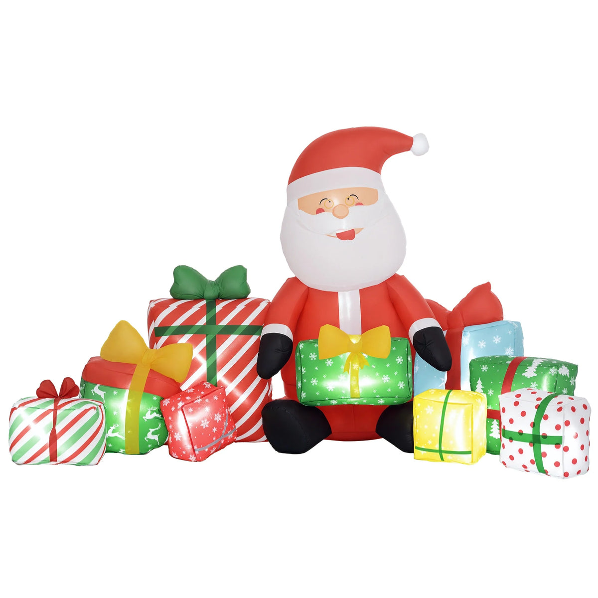 Outsunny 4.4' Christmas Inflatables Santa Claus w/ White LED Lights