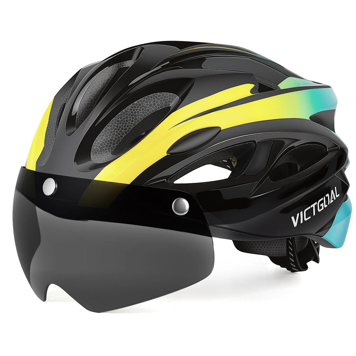 VICTGOAL Bike Helmet with Light and Goggles for Adults Lightweight MTB Road Bicycle Helmets for Men Women Cycling Ebike Scooter