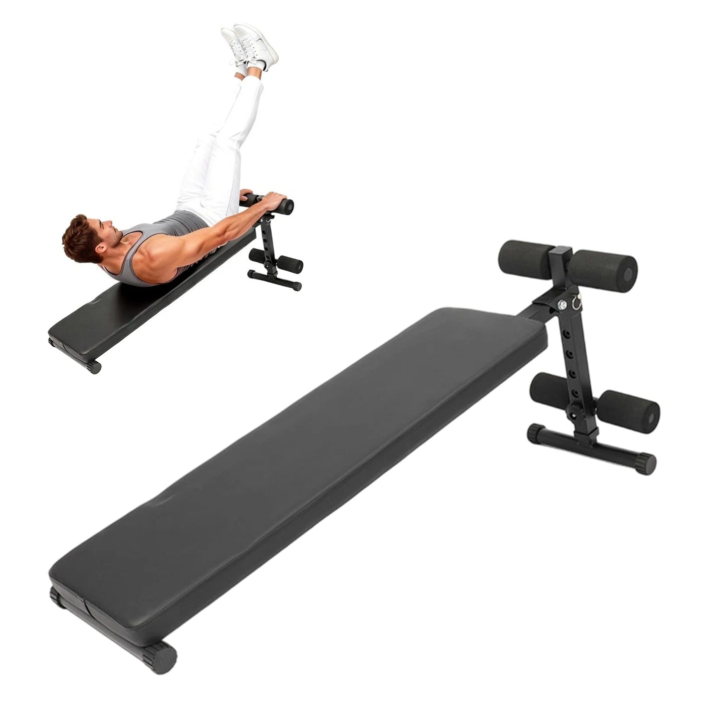 Sit Up Bench for Workout Home Gym-Adjustable Bench with Thick Pads for Ab Exercise,Weight Capacity 220 LBS