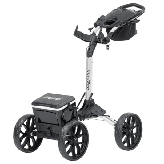 Bag Boy Disc Golf Quad Cart Pro White Black Durable Polycarbonate Frame with Smooth-Rolling Wheels for Easy Course Transport