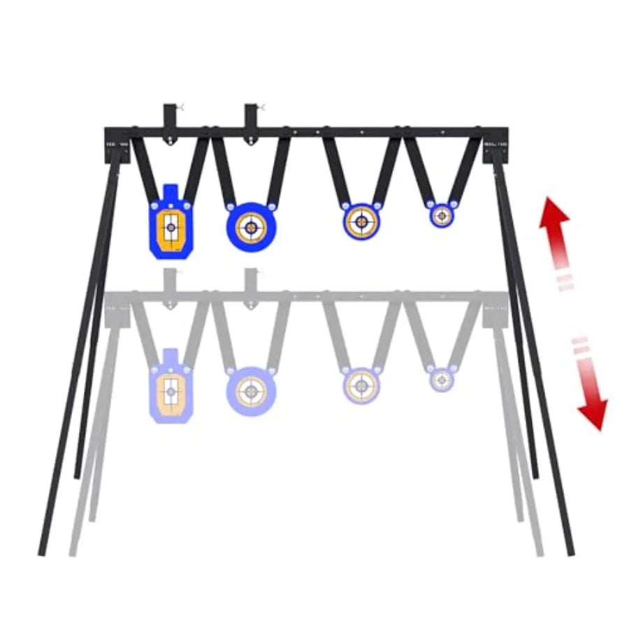 AR500 Steel Target Set for Shooting Stand System with 63 Inch Adjustable Height 3 8'' Thick 7''x12'' Silhouette and 4''