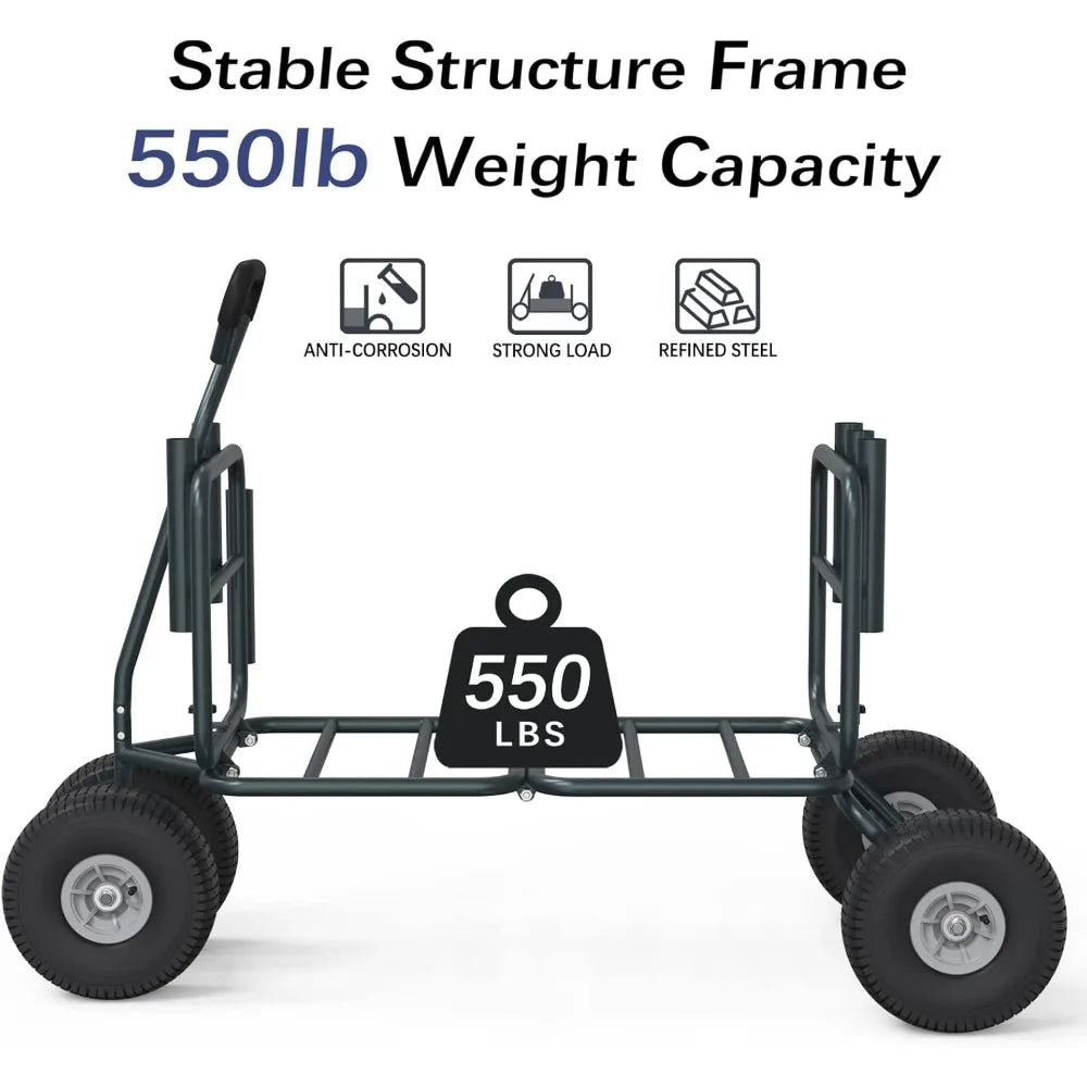 Heavy-duty Folding Handcart/fishing Trolley/ATV with Large Wheels and Fishing Rod Holder
