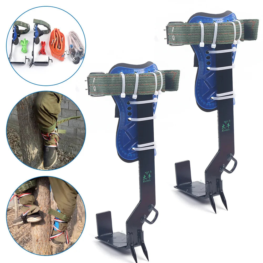 Two Gears Tree Climbing Tool Multi Function Pole Climbing Spike Set with Safety Belt for Arborist Work