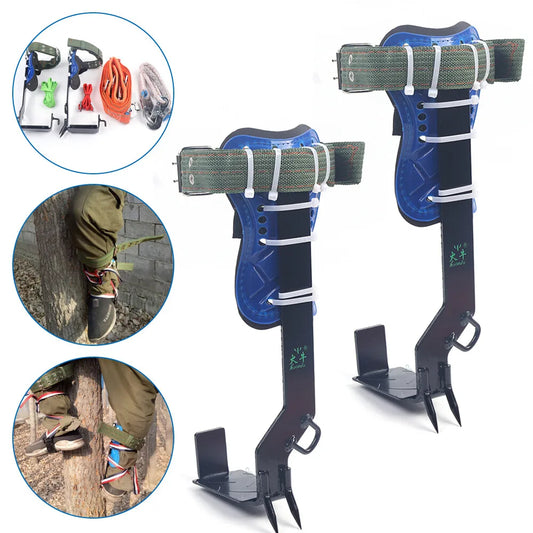 Two Gears Tree Climbing Tool Multi Function Pole Climbing Spike Set with Safety Belt for Arborist Work