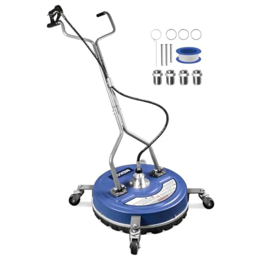 Pressure Washer Surface Cleaner 20'' for Driveway Sidewalk Curb Deck Patio Cleaning; Steel Frame Black/Gray Heavy-Duty Wheels 3