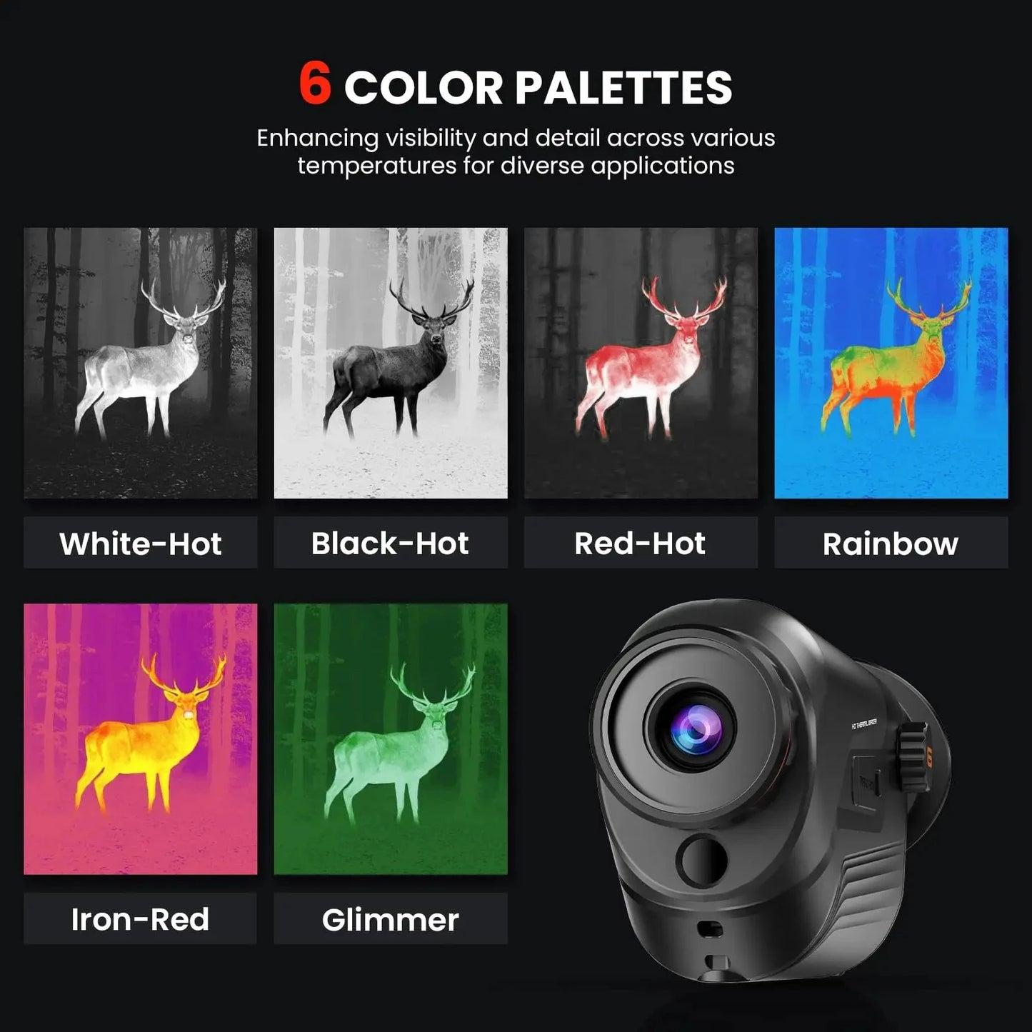 GOYOJO G210 Infrared Thermal Imager Night Monocular Hunting Monocular 10mm Focal Lens, IP65 With Screen Crosshair Aiming Video Recording App Connectivity
