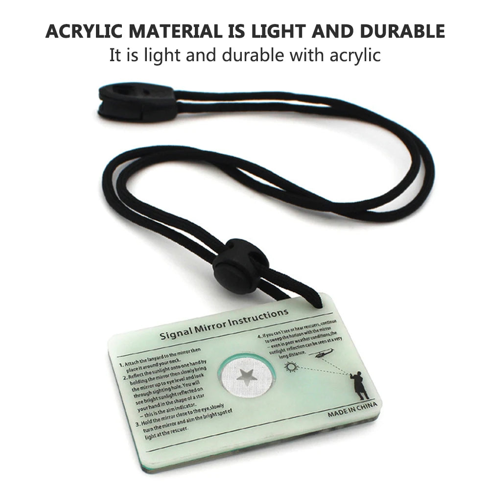 Marine Kayak Emergency Survival Tools Signal Mirrors Outdoor Survival Reflective Makeup Mirrors Portable Hanging Tools