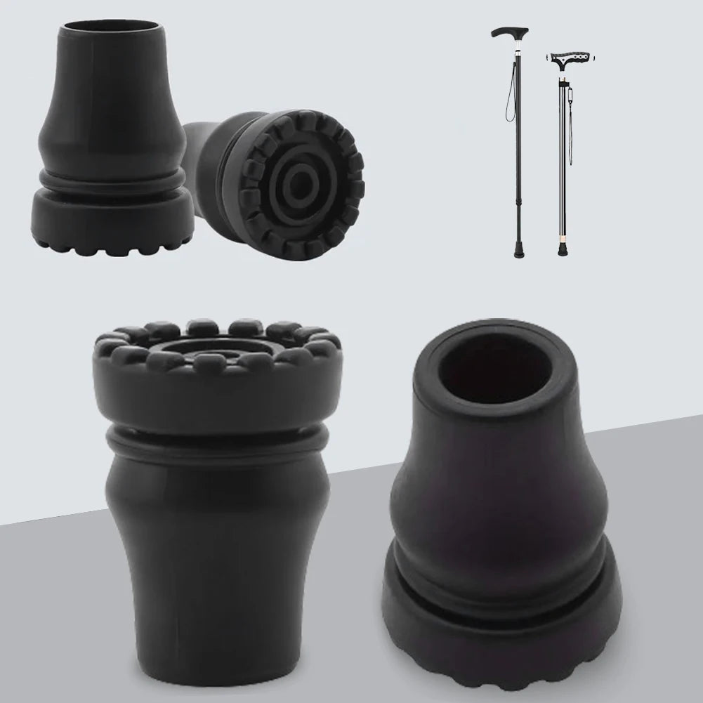 2pcs 16/20/22mm Walking Stick Rubber Pad Cap Antiskid Walking Stick Bottom Pads Mountaineering Pole Cap Case Protector Cap Tip
