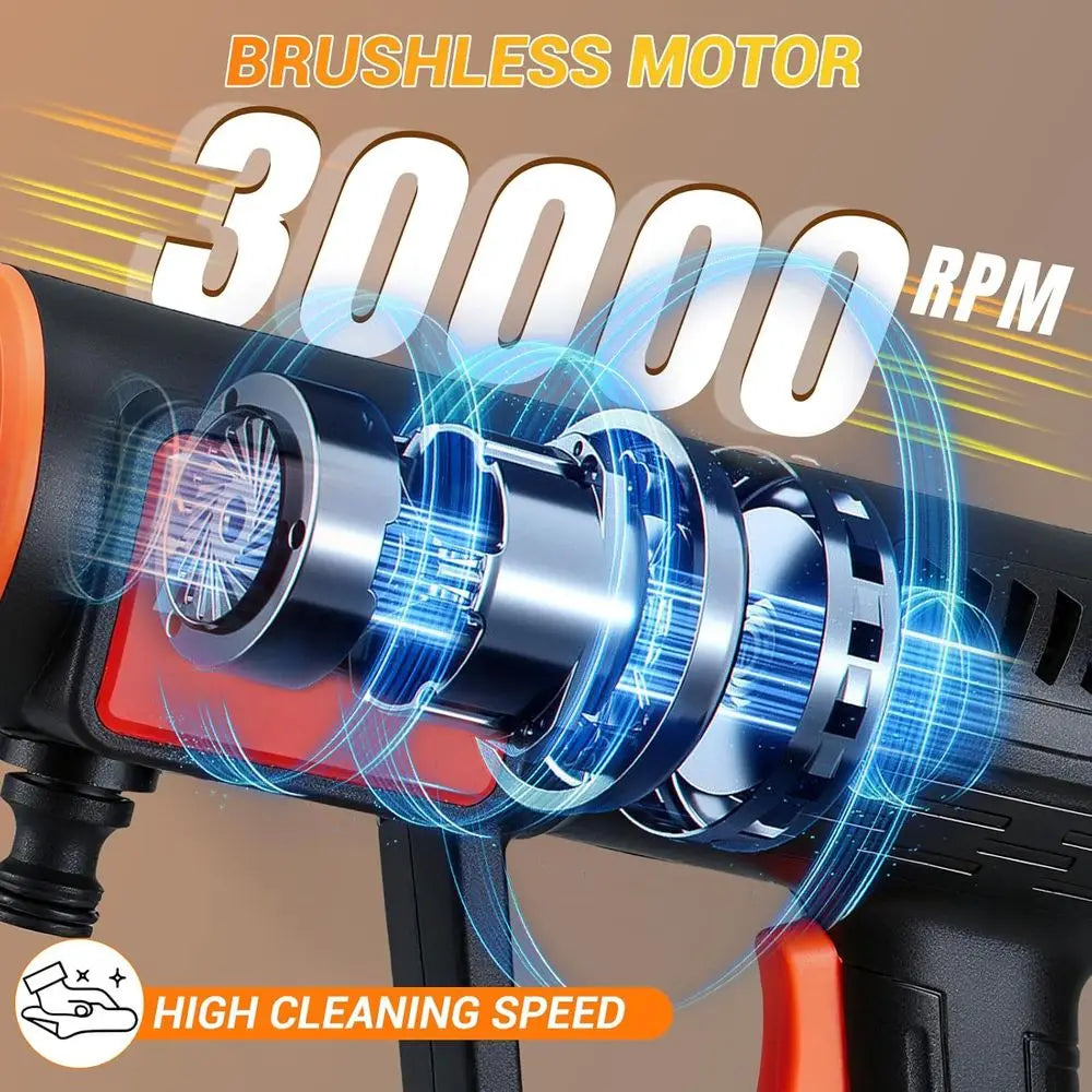 1750 PSI Upgraded Cordless High Pressure Washer with Brushless Motor, 2 * 4.0Ah Battery, 6-in-1 Nozzle, Smart Touch Screen, Stro