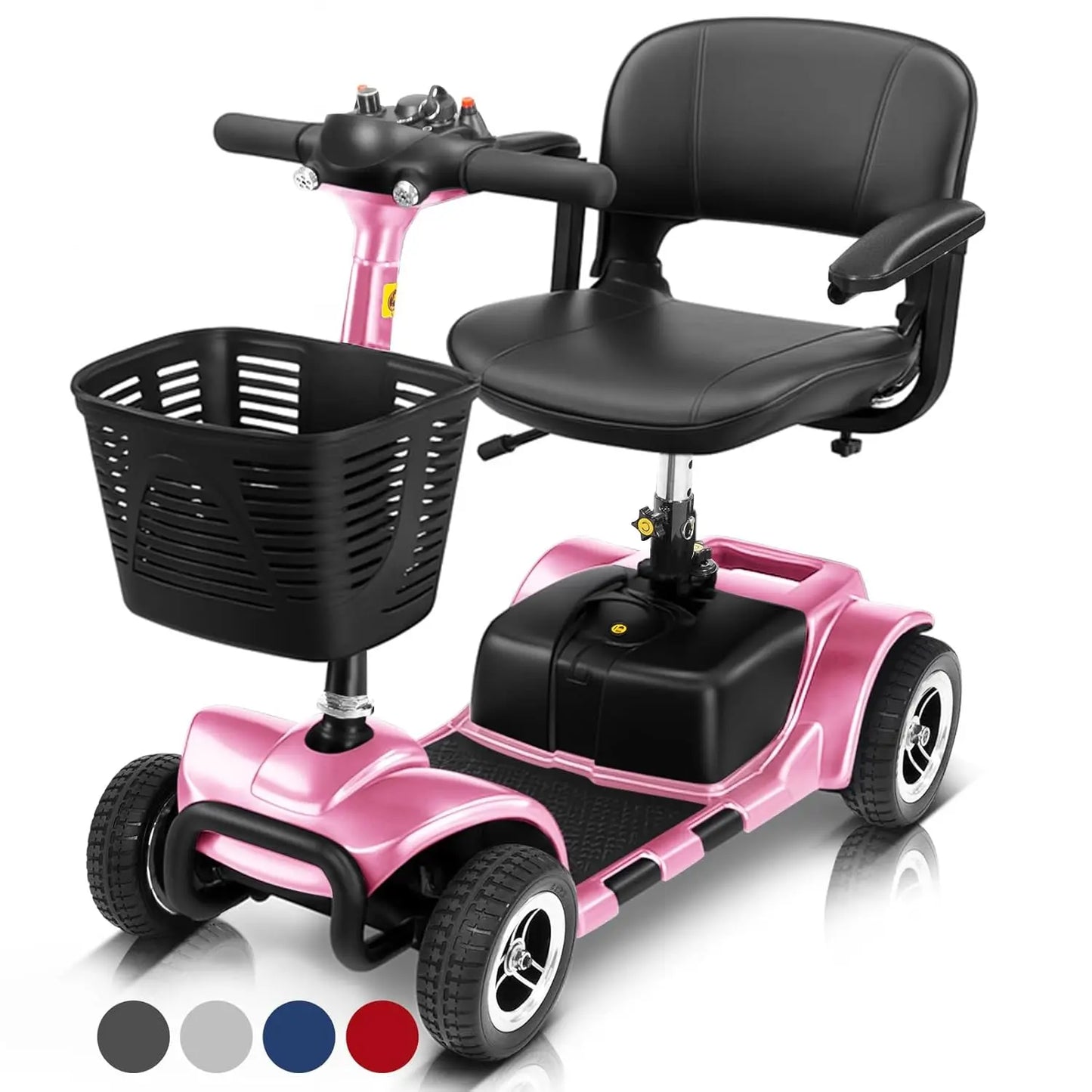 Electric 4-Wheel Mobility Scooter Heavy Duty Compact Wheelchair Device for Adult Travel Customized Portable Mobility Scooter