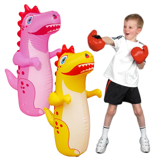 Inflatable Punching Bag Leakproof Inflatable Dinosaur  Tumbler Punching Bag PVC Tumbler Sandbag for Karate Taekwondo MMA
