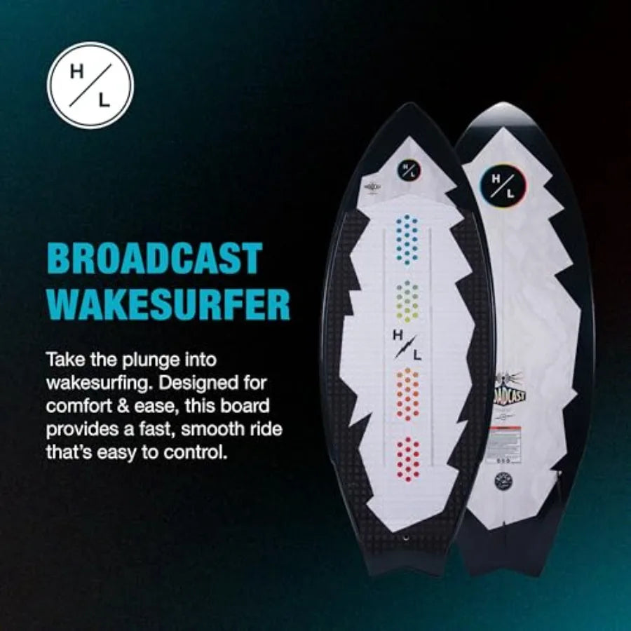 Broadcast Wakesurfer Wake Surf Board Endorsed by Shaun Murray for All Skill Levels from Beginners to Intermediate Riders - Dura