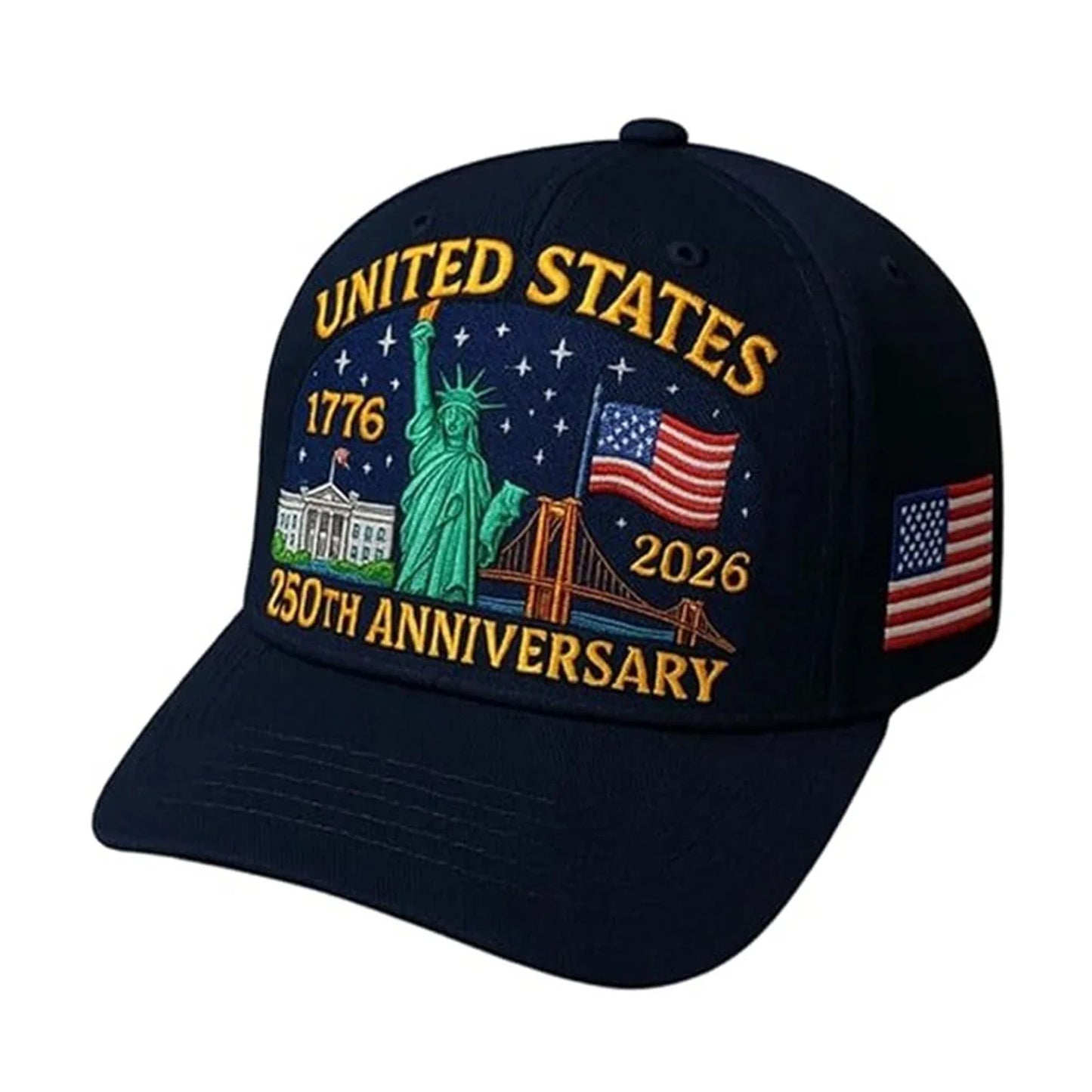 US 250th Anniversary Hat United States Eagle Printed Cotton Baseball Cap Adjustable Retro Patriotic Tribute Hats For Men Women