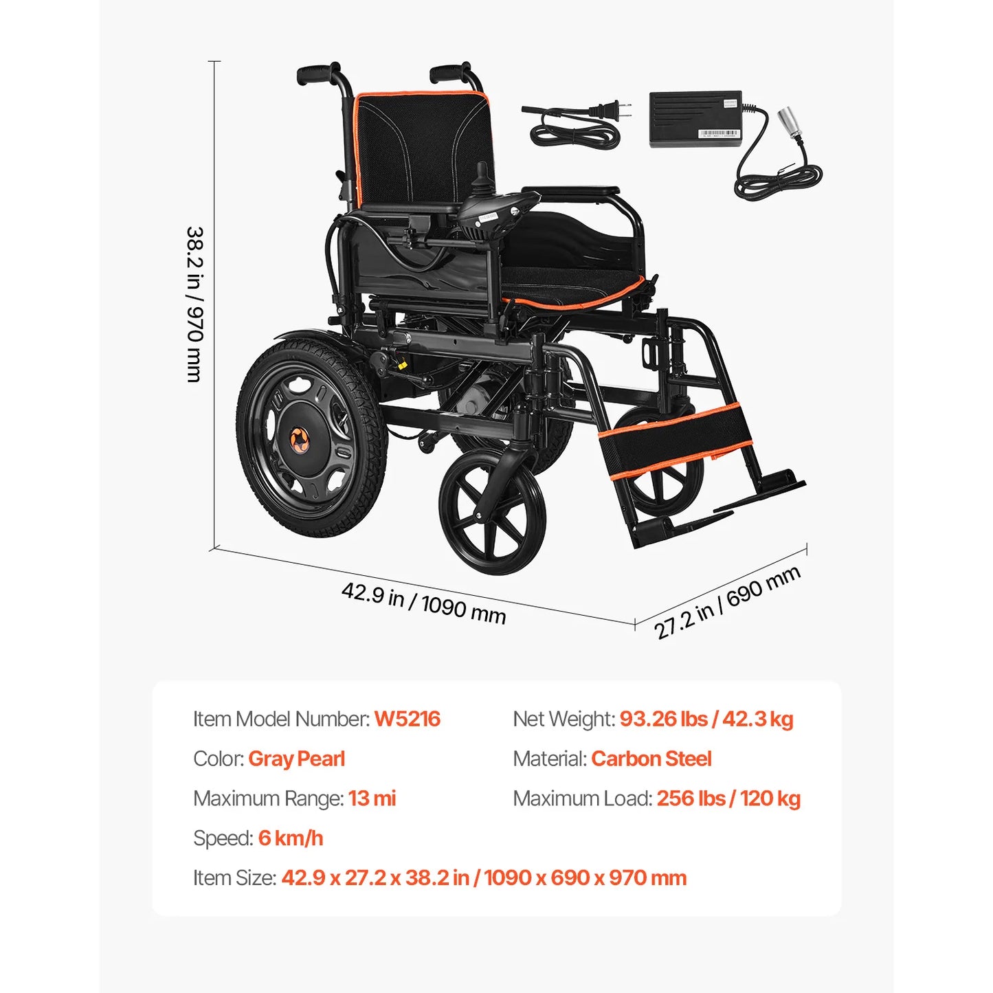 SucceBuy Electric Wheelchair for Adults  Capacity with Adjustable Backrest Foldable Motorized Wheelchair for Seniors & Disabled