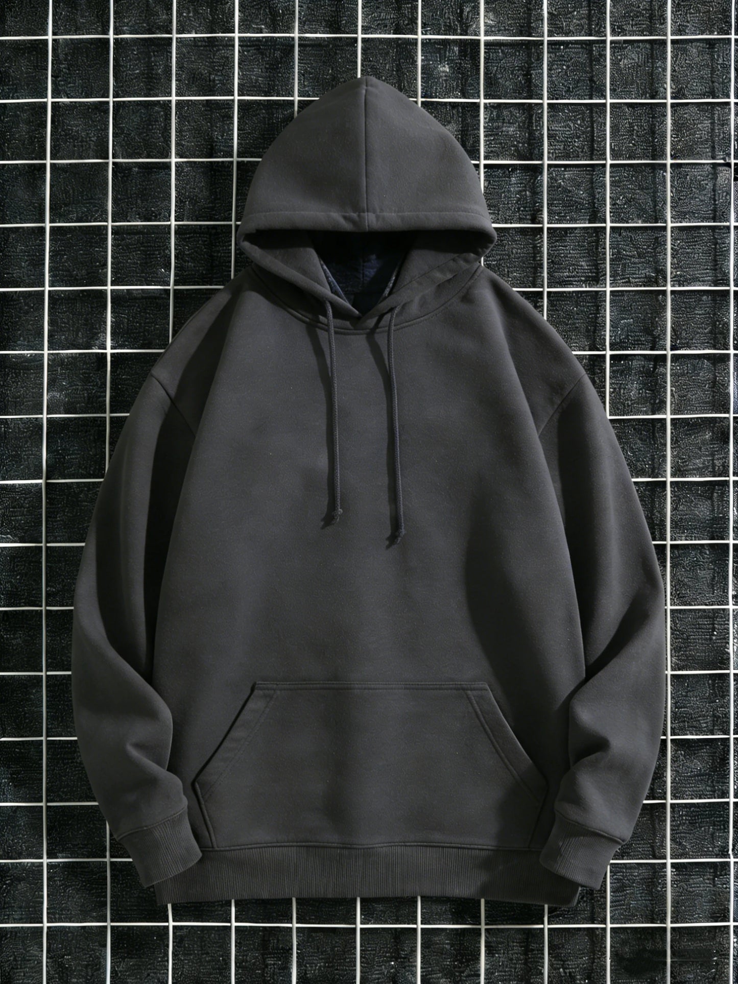Men's Autumn/Winter Casual Sporty Fashion Pocket Sweatshirt Warm Solid Color Hooded Sweatshirt