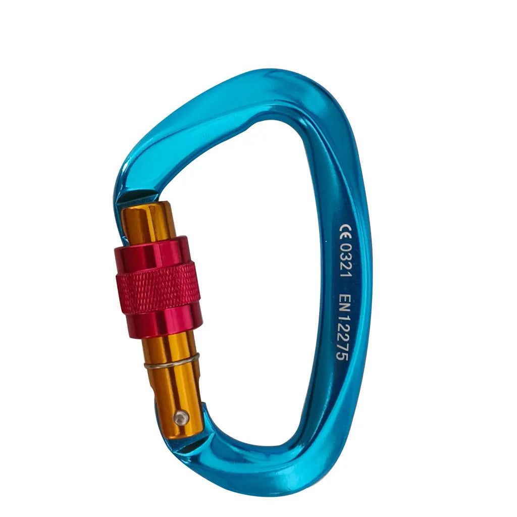 25KN Mountaineering Caving Rock Climbing Carabiner D Shaped Safety Master Screw Lock Buckle Escalade Equipement