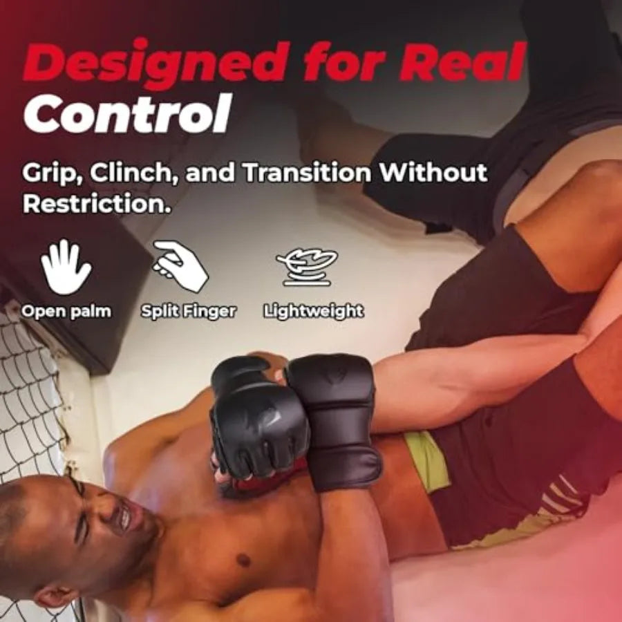 MMA Gloves Sparring for Men Open Palm Training Gloves for Grappling, Kickboxing, Muay Thai, Youth Self-Defense, Heavy Bag Worko