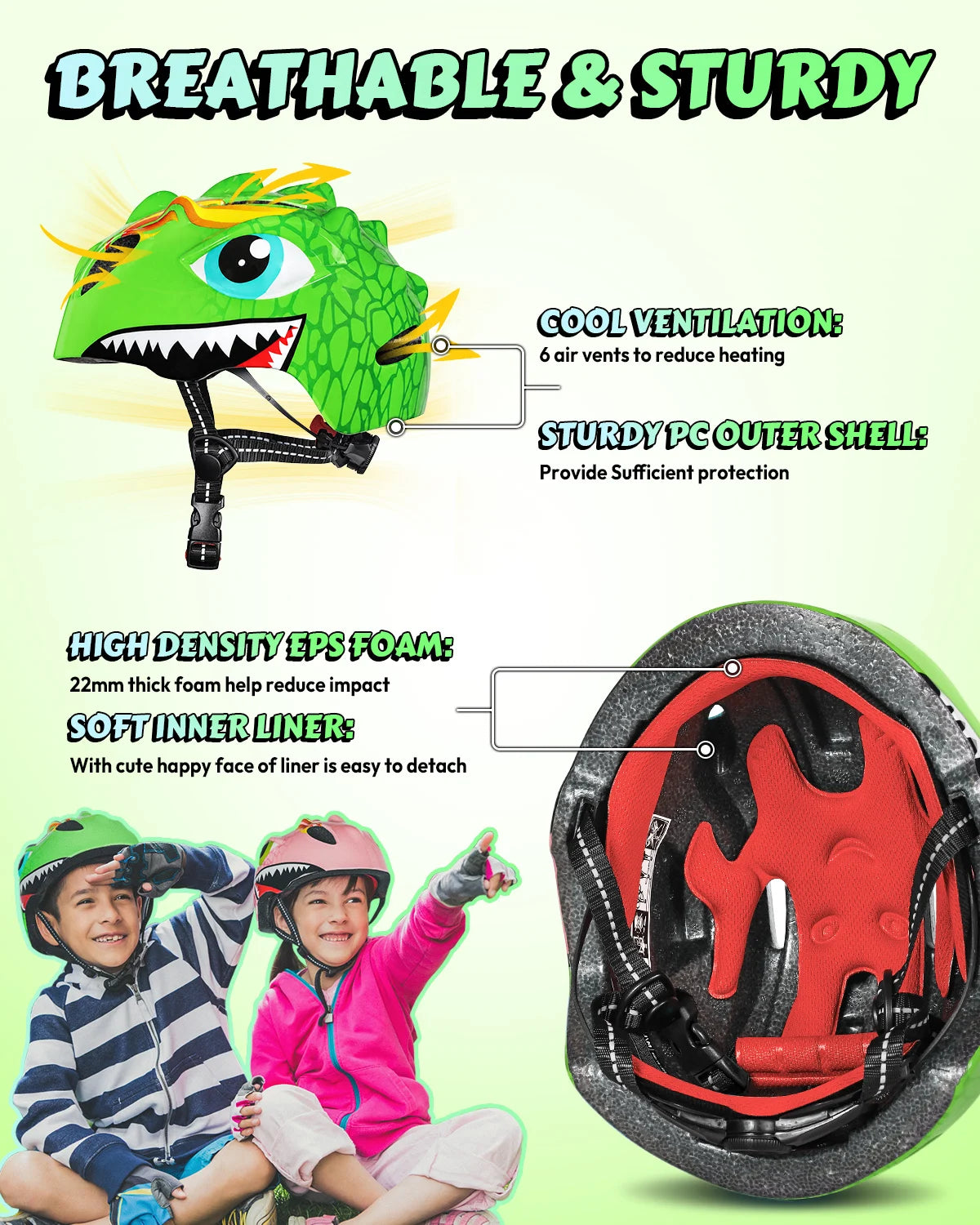 VICTGOAL Kids Bike Helmets Bicycle Bell Children Knee Elbow Pads Wirst Guards Cycling Protective Gear for Balance Bike Skating Scooter