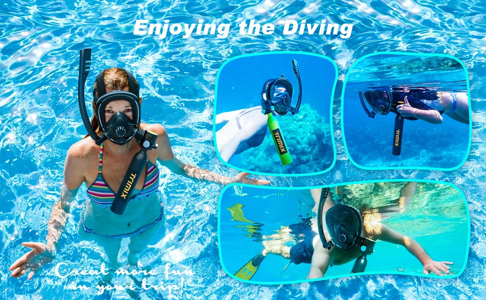 TRIMIX US 24H Fast Shipping Mini Scuba Lung Tank 0.5L With Snorkeling mask and 3-Level Hand Pump 10 Minutes Underwater Breathe