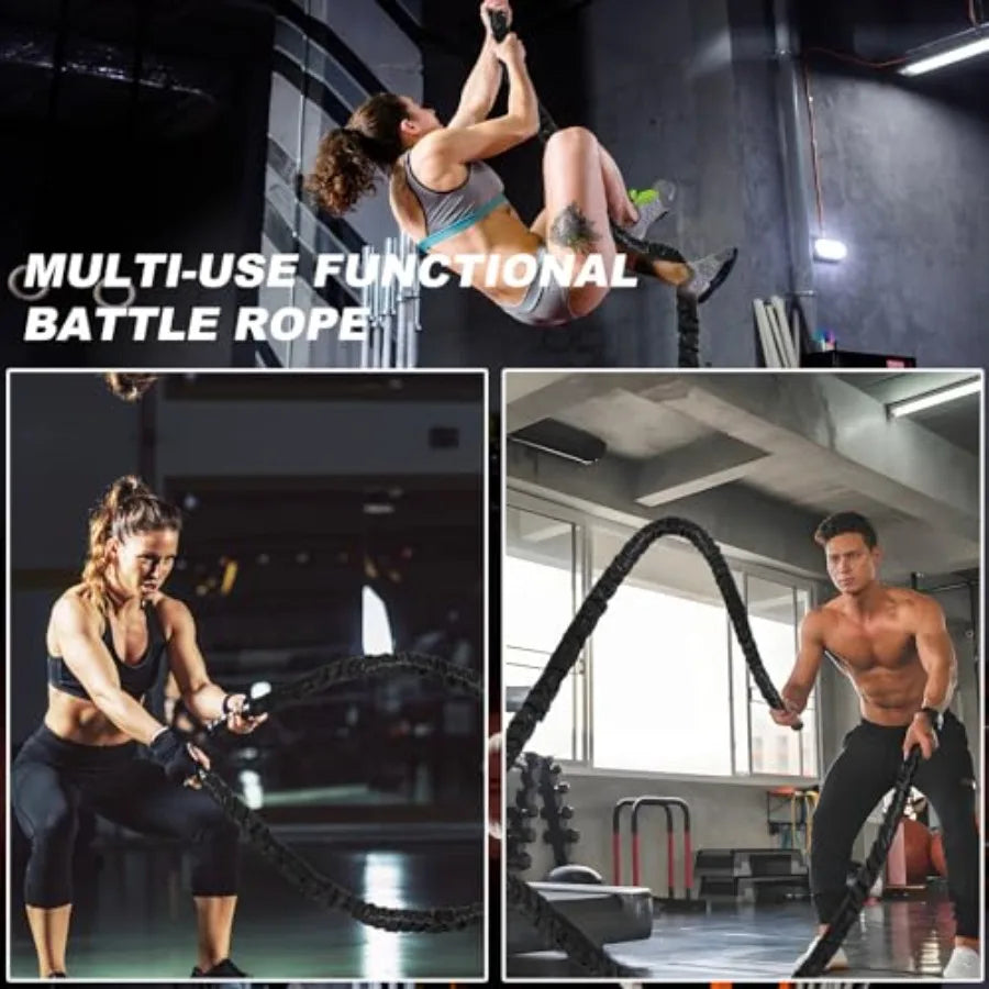 Battle Rope 1/1.26/1.5/2 Inch DiameterPink 30FT/40FT/50FT Exercise Workout Ropes for Home Gym Heavy Weighted Training Rope for
