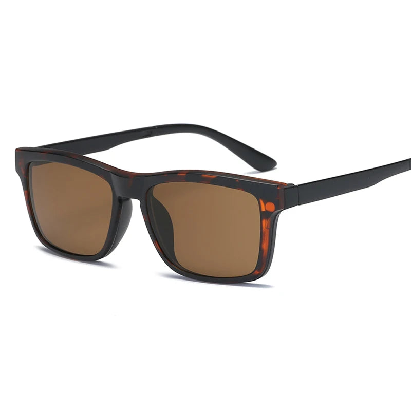 Magnetic Sunglasses Men Women Clip on Glasses Square Optic Prescription Myopia Spectacle Frames Men Outdoor Fishing GogglesUV400