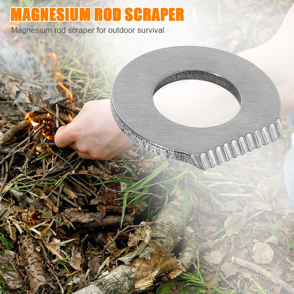 Outdoor Survival Camping Scraper Stainless Steel Scraper Stone Fire Starter Lighter Stone Fire Starter for Camping Hiking