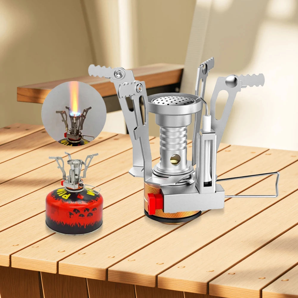 3000W Camping One-piece Gas Stove with Piezo Ignition Foldable Cooking Stove Tourist Camping Burners for Camping Hiking