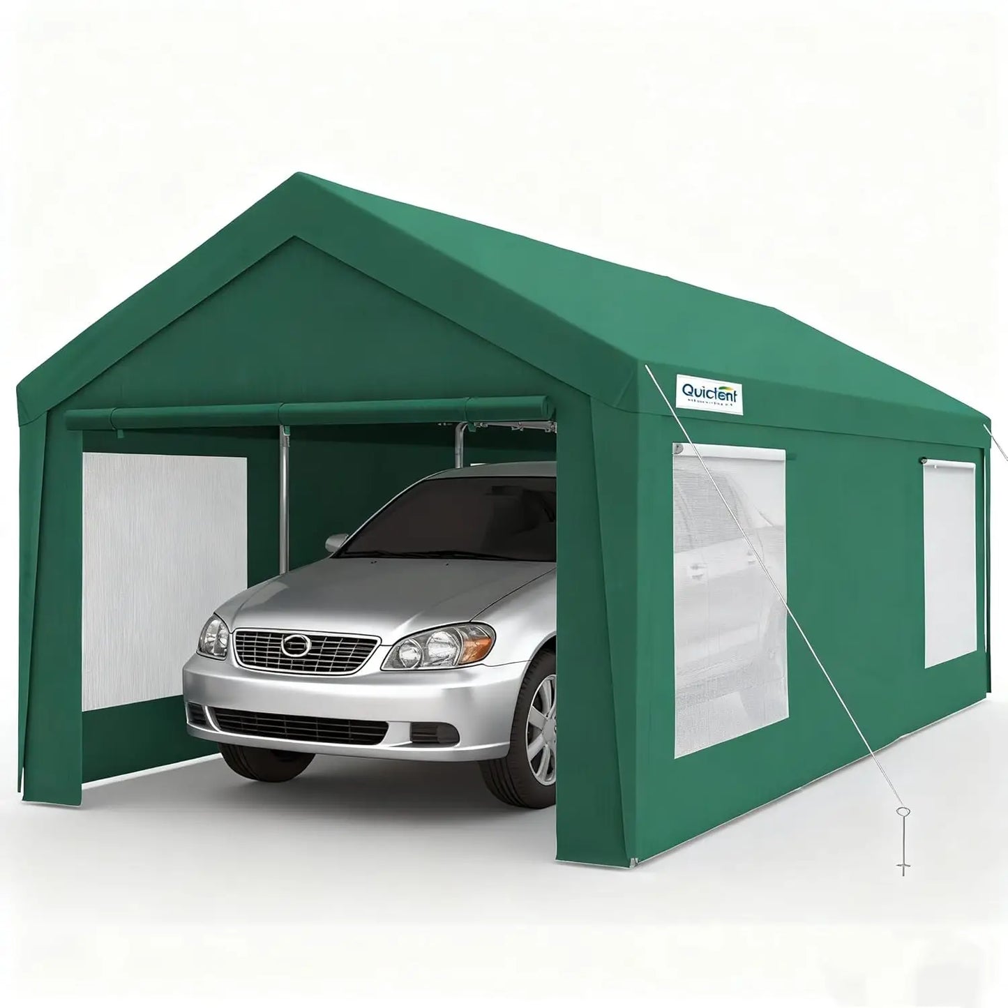 Upgraded 12x20 ft Heavy Duty Galvanized Carport - Reinforced Outdoor Garage Canopy Tent with Roll-up Ventilated, Customized