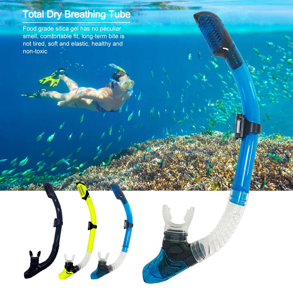 Diving Snorkel Silicone Full Dry Underwater Diving Air Breathing Tube Hose Gear