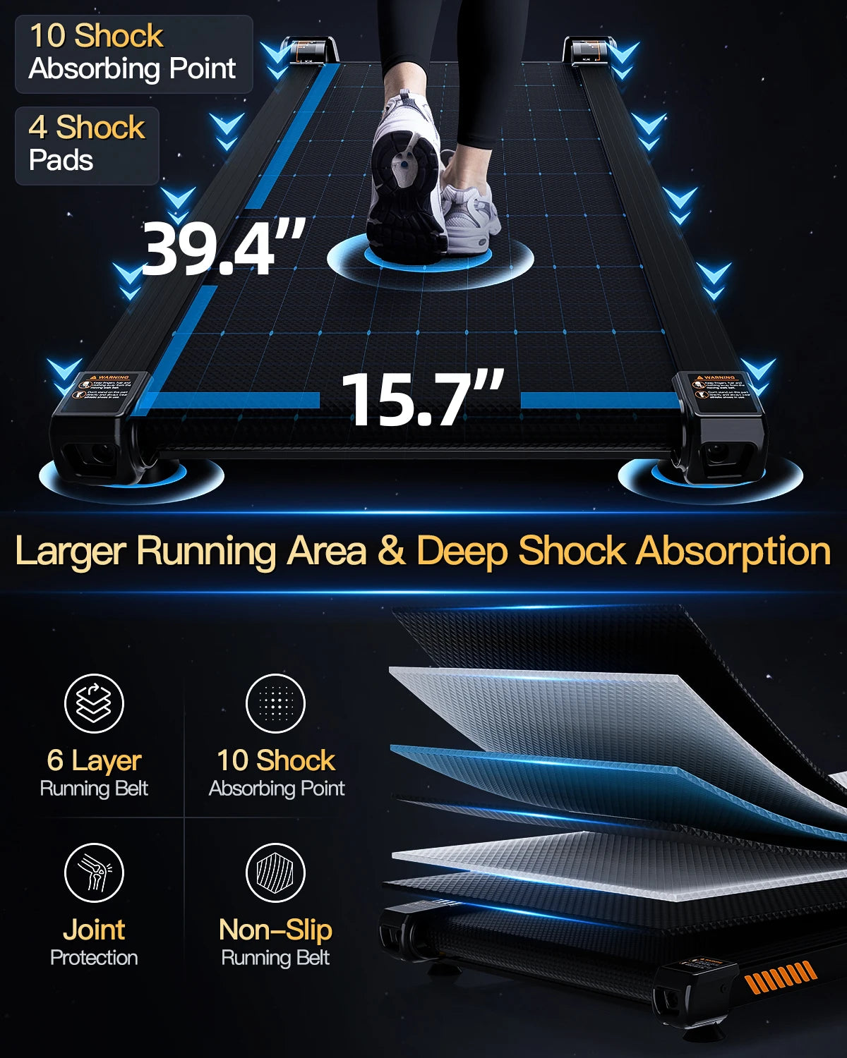 Akluer 13% 6-Level Walking Pad with Auto Incline,2.5HP 330Lbs Capacity Portable Compact Treadmill for Home Office,LED Display