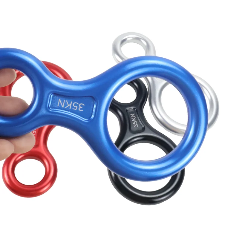 Outstanding Quality 35KN Aluminum Figure 8 Descender Rappel Device for Climbing Rescue Arborist Work 3500kg Capacity Multi-Color