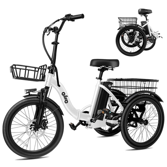 Triker Electric Bike, Peak 750W Brushless Motor Folding Trike Ebike, 468Wh Removable Battery, Step-Thru 3 Wheel, Customized