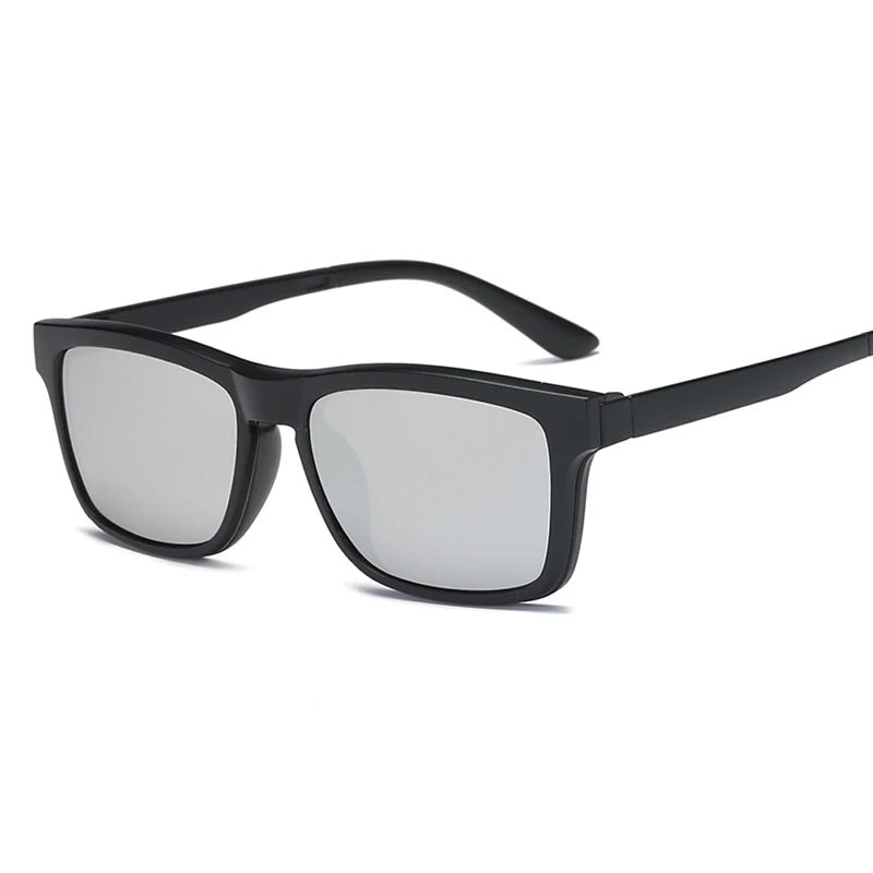 Magnetic Sunglasses Men Women Clip on Glasses Square Optic Prescription Myopia Spectacle Frames Men Outdoor Fishing GogglesUV400