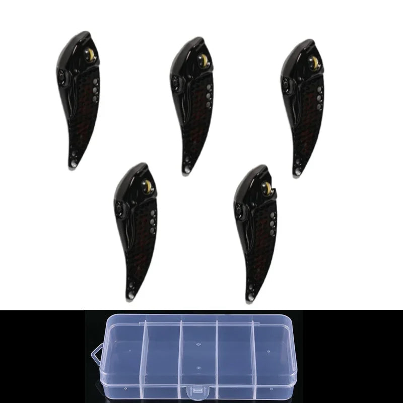 Wondersee 5PCS with Box Switchable Vibration VIB Spinner Spoon Jerkbait Hard Lure Treble hooks Trolling Sinking Wobbler Swimbait