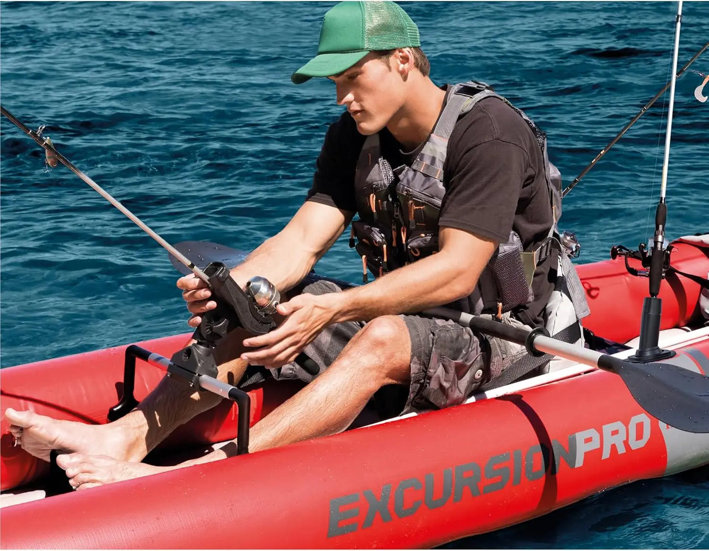 68309EP Excursion Pro K2 Inflatable Kayak Set: Includes Deluxe 86in Kayak Paddles and High-Output Pump – SuperTough PVC