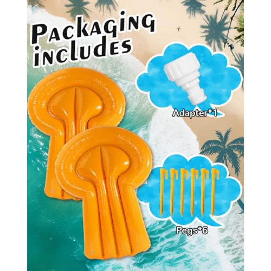 Backyard water slide for kids and adults, PVC material, blue and yellow, extra-long 22ft slip-and-slide with pool and 2 inflata