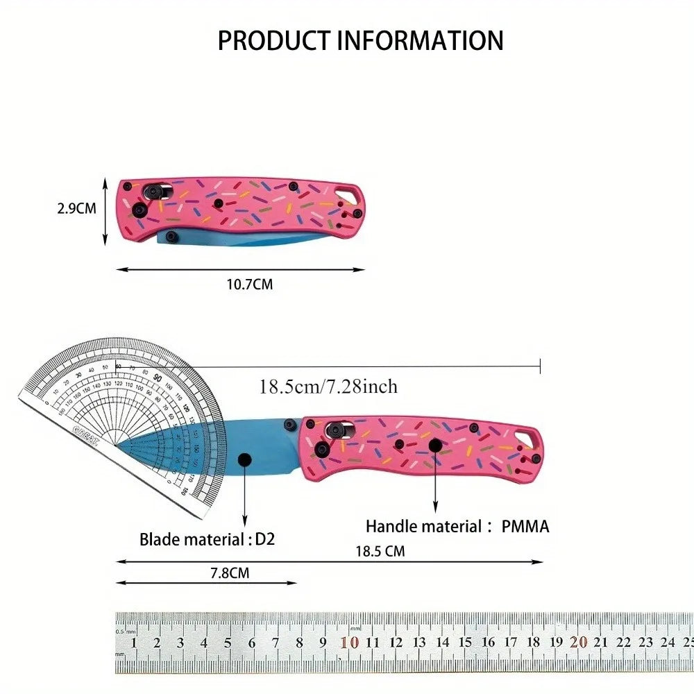 Donut Handle Folding Knife Stainless Steel Blade High Quality Outdoor Perfect Gift for Christmas Holiday Gift To Men Gentleman