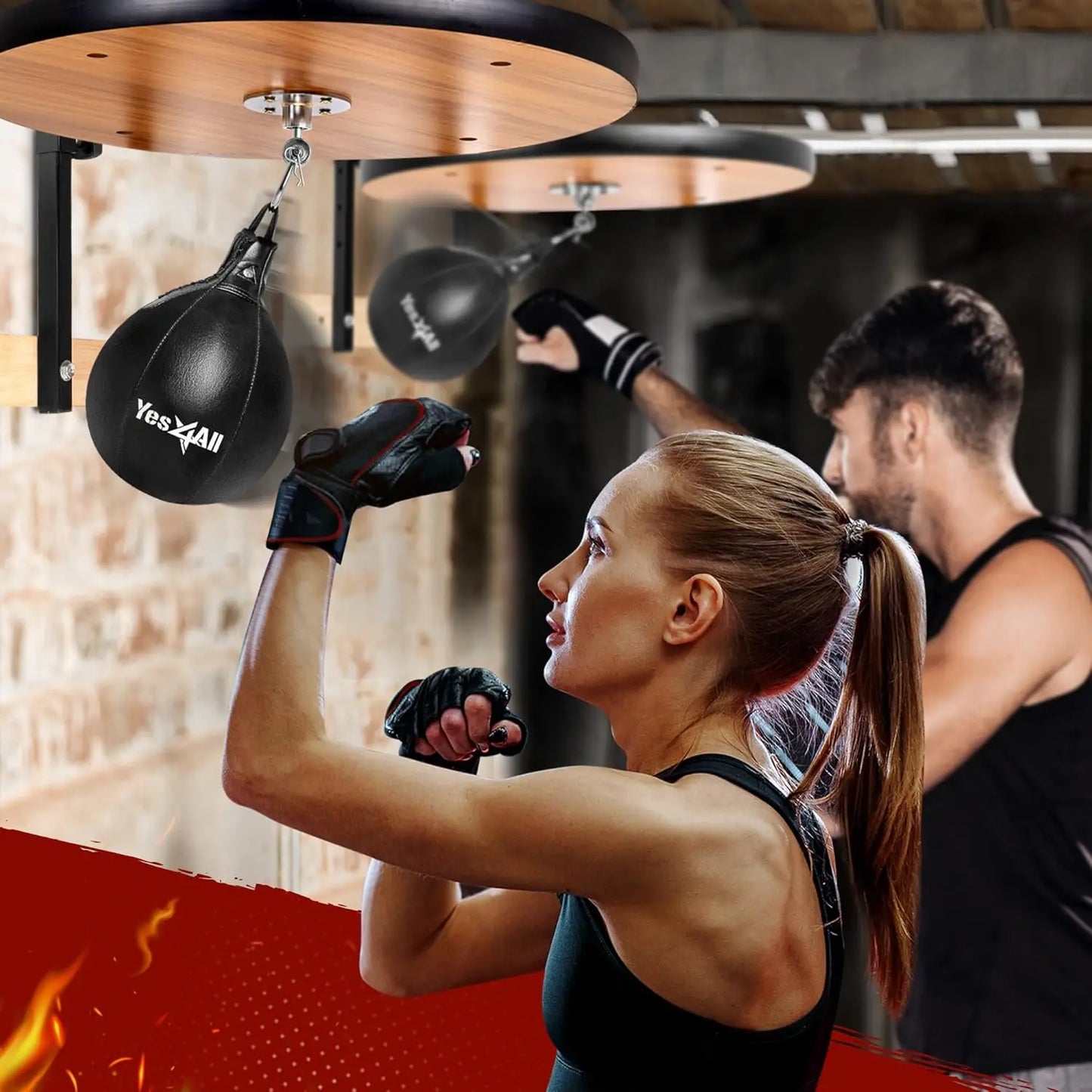 24 Inch Adjustable Wall Mount Punching Bag with Upgraded Speed Balls Boxing Training Full Kit for Fitness And Martial Arts Train