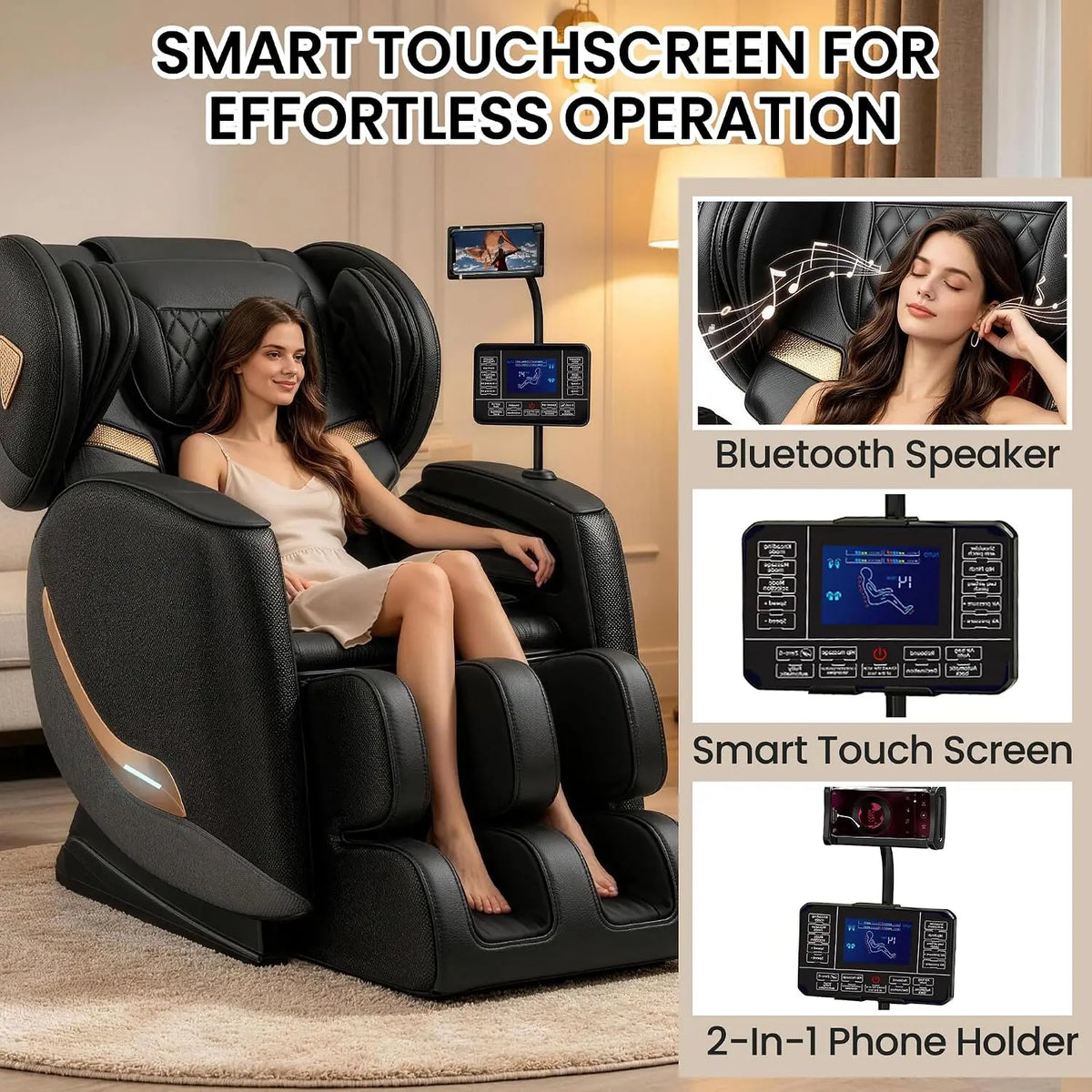 Massage Chair Full Body and Recliner, Zero Gravity Massage Chairs, 10 Fix Rollers, Airbags, Heating, Foot Massage,, Customized
