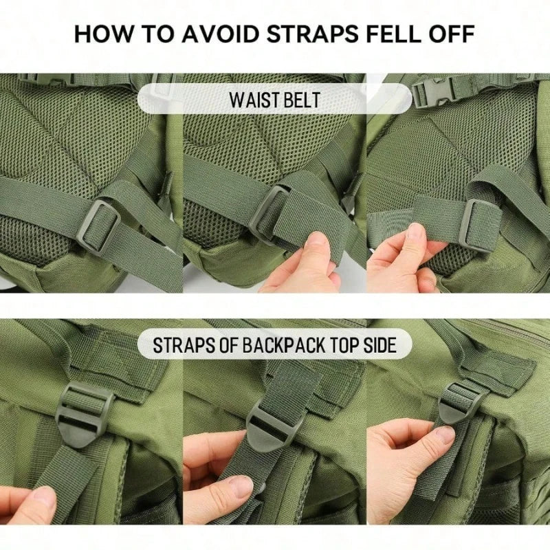 Tactical Backpack 50L Bag Heavy Duty Hiking Outdoor Gym for Women Men