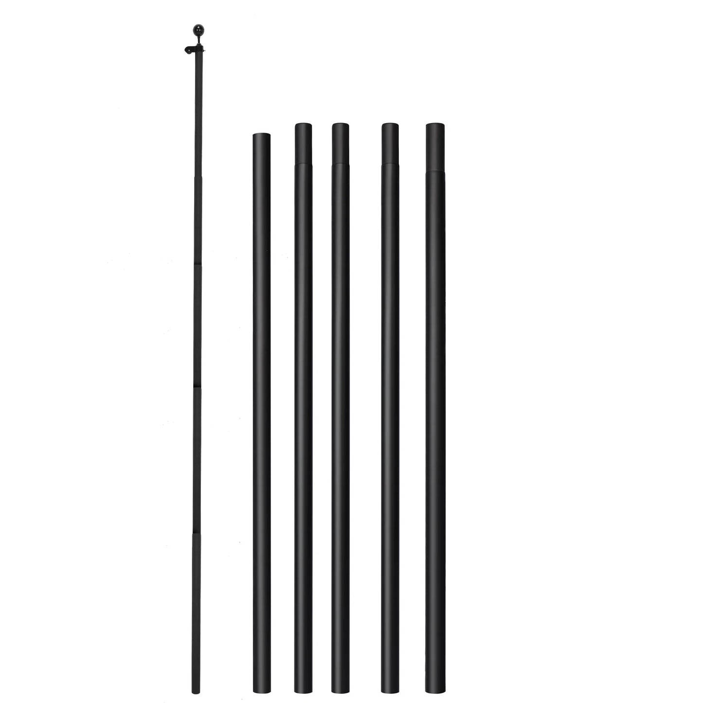 Aluminum Alloy Flag Poles Extra Thick Heavy Duty Flag Pole Holder with 360° Rotating Rings Clip for Residential Outdoor Porch