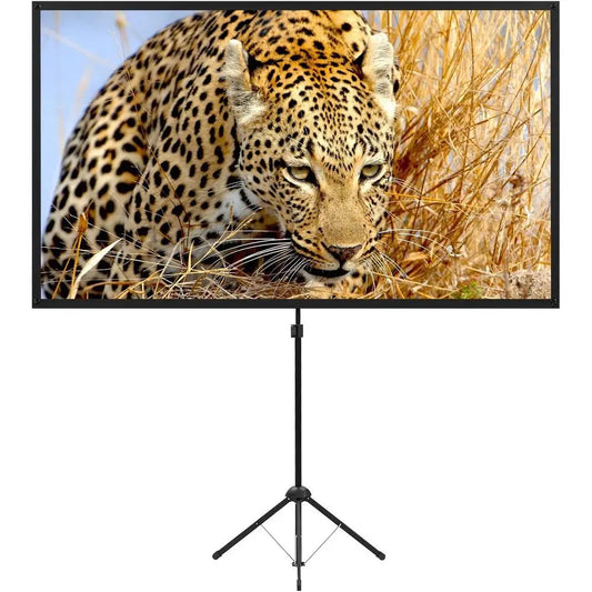 Portable 80 16:9 Outdoor Projector with Stand, Lightweight, Compact, Easy Setup for Home Cinema Entertainment