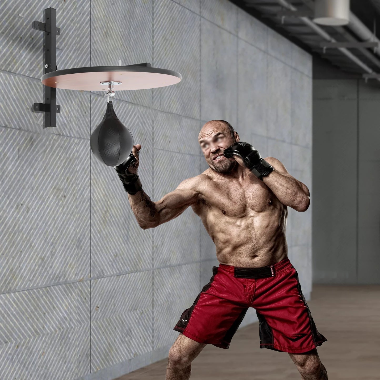 Bymaocar Boxing Training Spinning Ball Boxing Speed Ball Wall Mounted Adjustable Height for Home Gym Training Punching Ball Hang