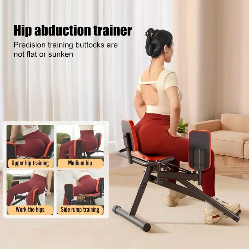 Home Gym Glute Abduction Machine - A Leg and Thigh Exercise equipment for Shaping the Outer Thighs. Adjustable Resistance, Suitable for Female Glute Exercises. Leg Abduction Machine, Glute Exercise Device. Comes with 2 Resist