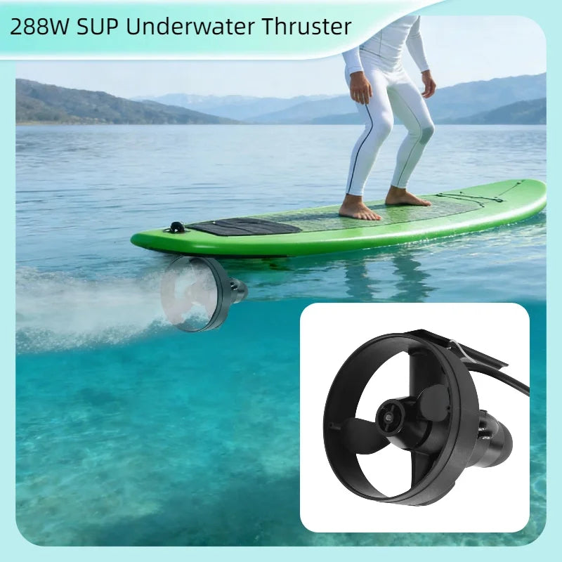 Lightweight Surfboard Underwater Thruster - 12V SUP Propeller with 440LBS Max Thrust 2-Bladed Rotary Paddle (2.48-3.11 MPH)
