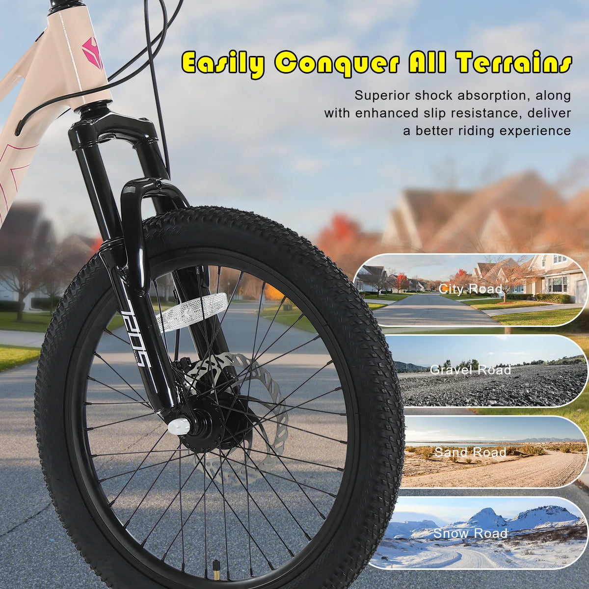 AIVA KNIGHT SUS20 20 Inch City Bike, 7-Speed Commute Bicycle for Teens & Adults, Full Suspension, Lightweight Magnesium Alloy Frame, Front & Rear Disc Brakes