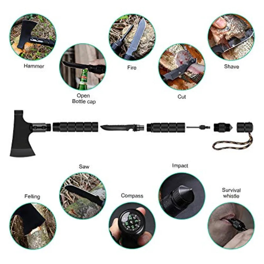 Camping Axe, Folding Survival Hatchet Axe Tactical Camp Axe for Outdoor Adventure